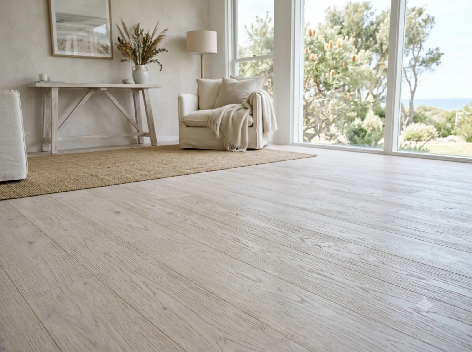 Lime Wash & Whitewash being applied to a timber floor